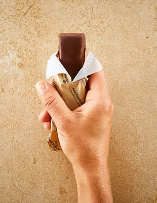 Indulgent bar with protein in every layer  